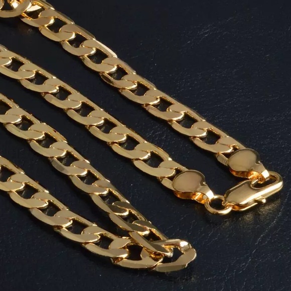 NEW 18K GOLD 10MM CHAIN NECKLACE - Picture 2 of 3